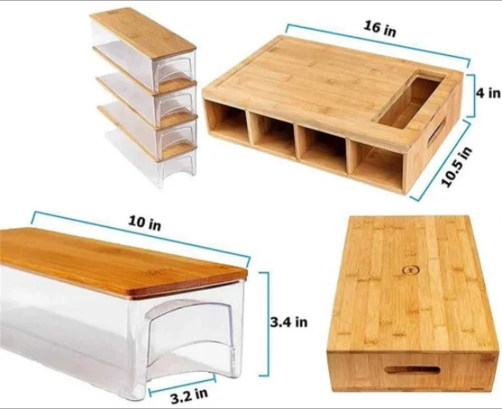 Factory Custom Private Label Logo  Eco-friendly Wood Slotted Large Organic Bamboo Cutting Boards Chopping Blocks Set