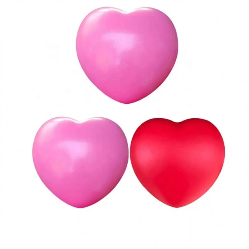 Promotional  Cute Heart Red Pink Customize Logo Customize Stress Ball For promotional Gift Squeeze PU Stess Ball Relief