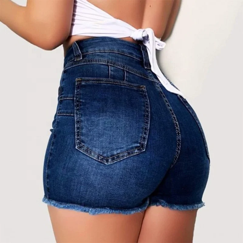 SKYKINGDOM customize jeans shorts women 2021 ruffle denim high waist shorts women sexy ripped short jeans