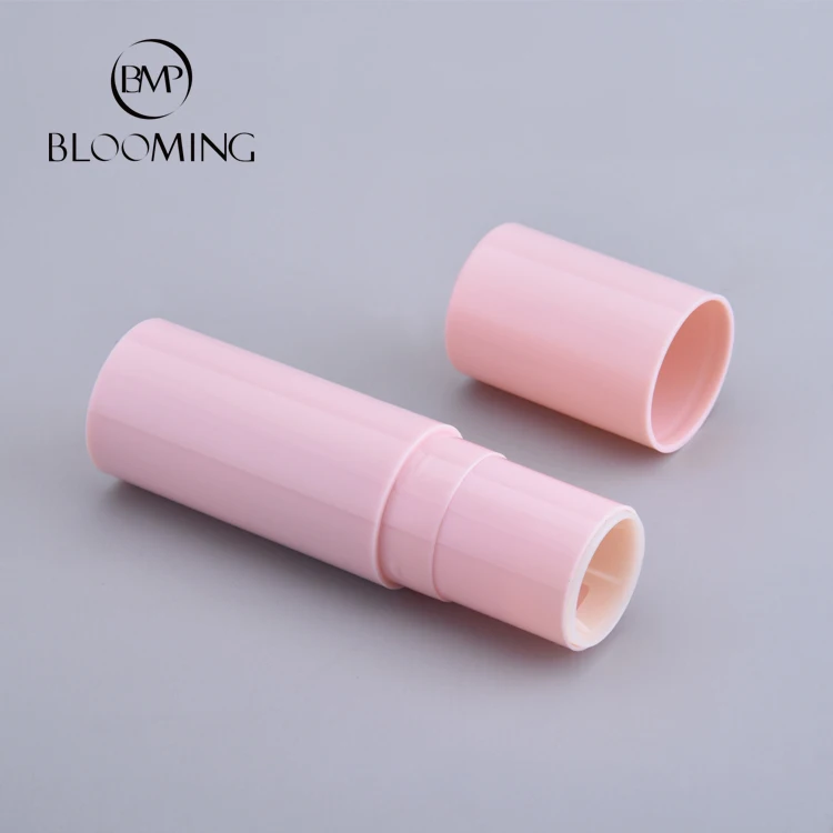 5g 7g 9g 10g PP Empty cylinder shaped pink luxury lip balm plastic tube custom lipstick tubes