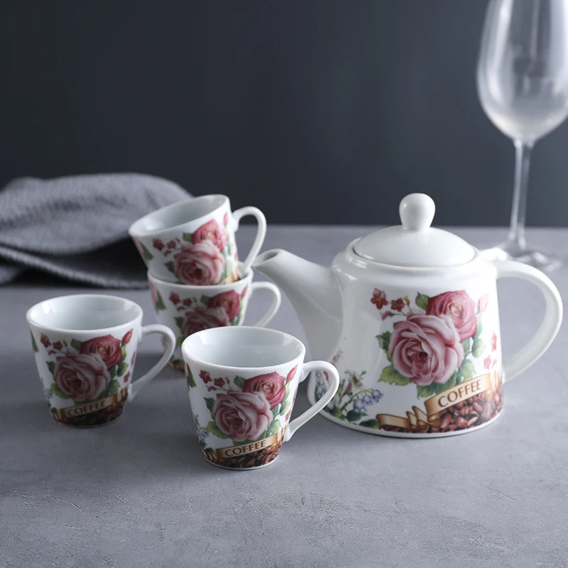 5pcs Traditional Style Ceramic Coffee & Tea Sets Tea Pot Set Tea Set Porcelain