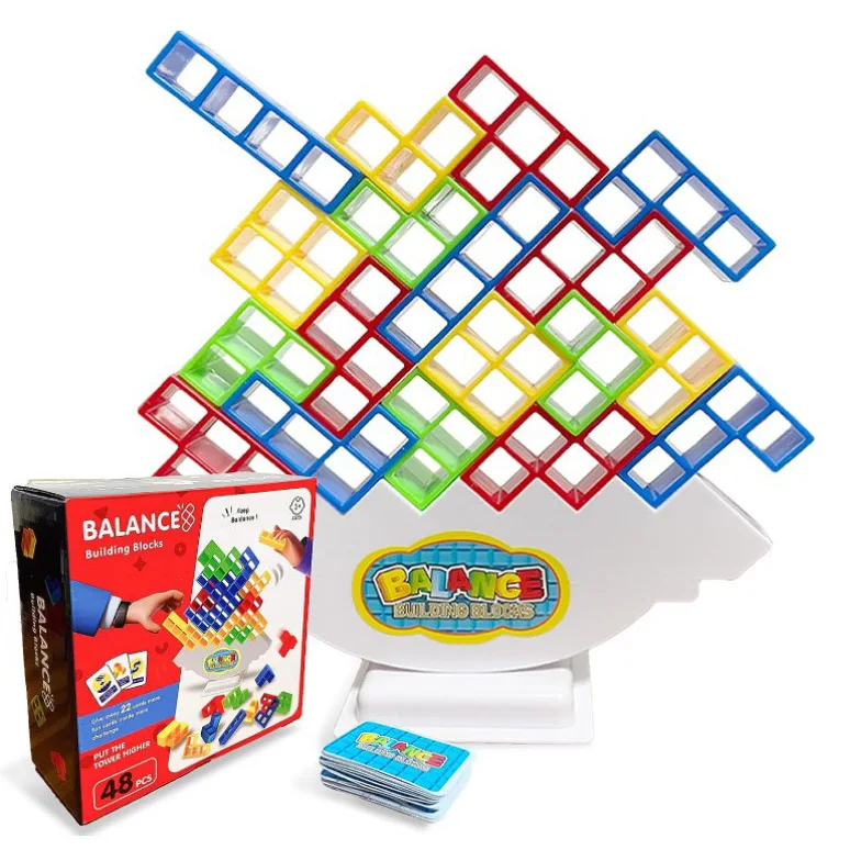 Tower Game Stacking Blocks Stack Balance Building Blocks  Puzzle Board Assembly Bricks Educational Toys for Children Adults