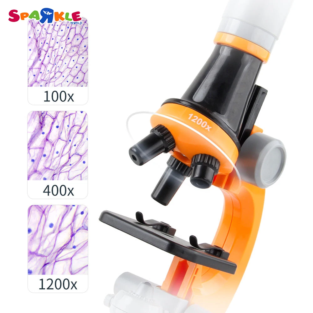 100X/400X/1200X Optics Microscope Kids Biological Microscopes Early Educational Simulation Optical Microscope