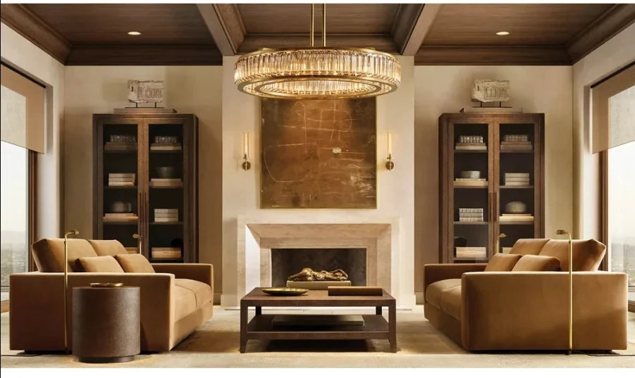 New Product Indoor Decoration Hotel Villa Restaurant Crystal Led Ceiling Pendant Light Custom Black Chandelier