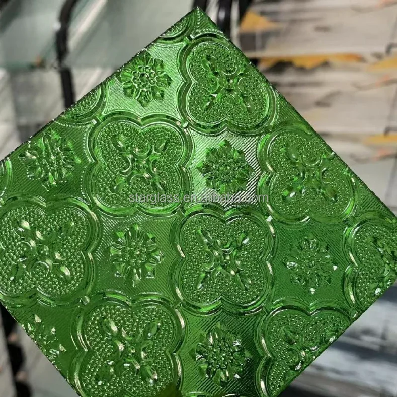 Customizable 3-5mm Thick Begonia Corrugated Embossed Shower Glass Patterned Flat Glass Bathroom Decoration