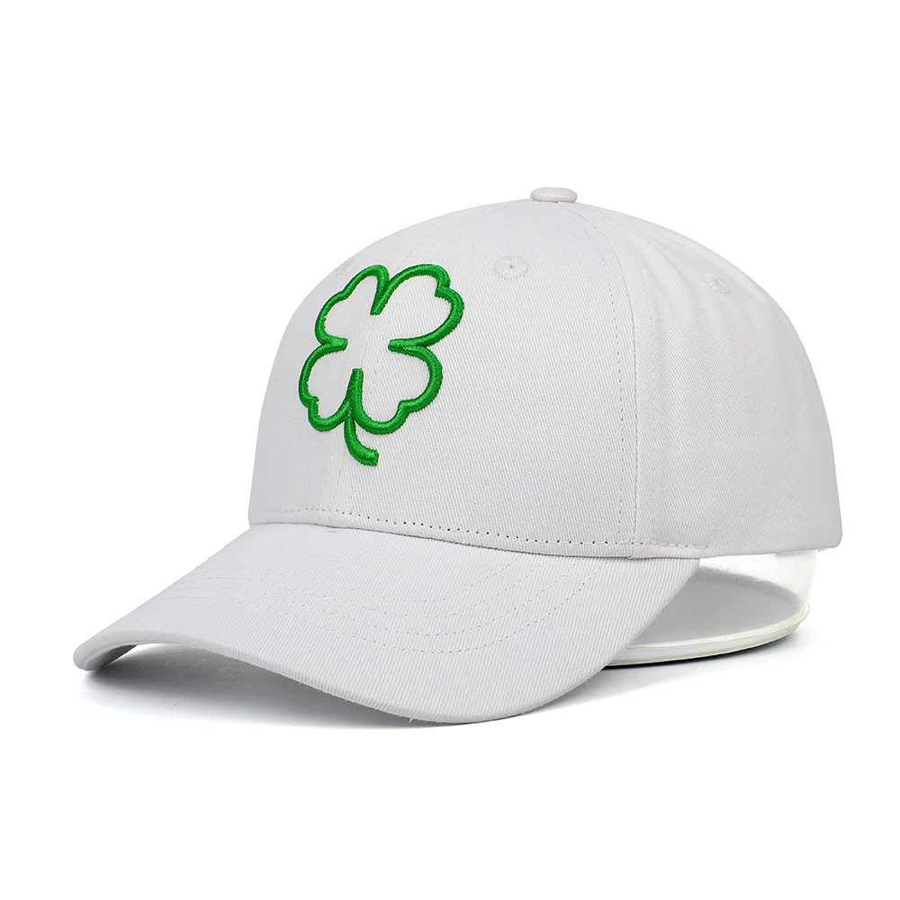 OEM China Manufacturer 6 Panel  White Adult Curved Brim Structured  3D Embroidery  Metal Closure Sport Baseball Caps