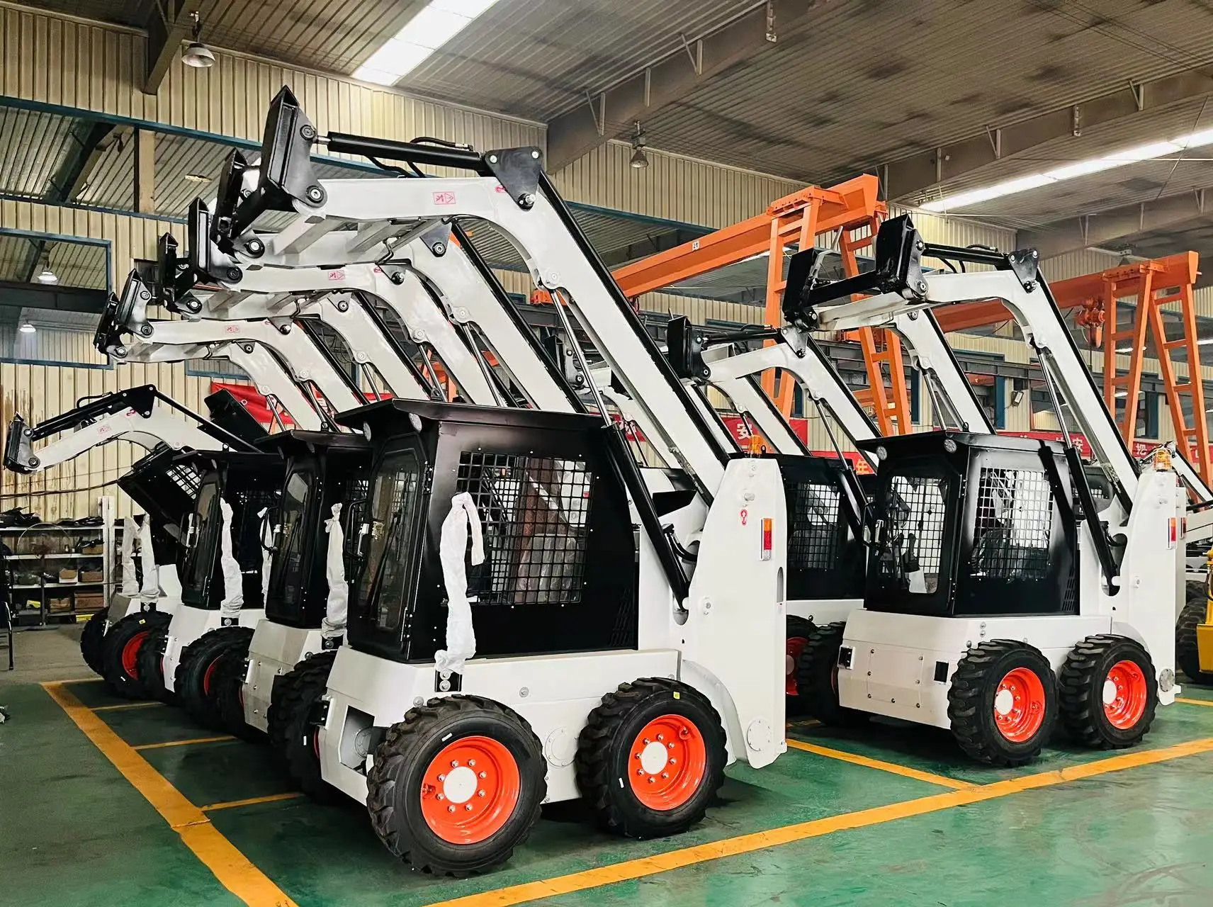 SNSC mini tracked wheel skid steer loader with backhoe attachments