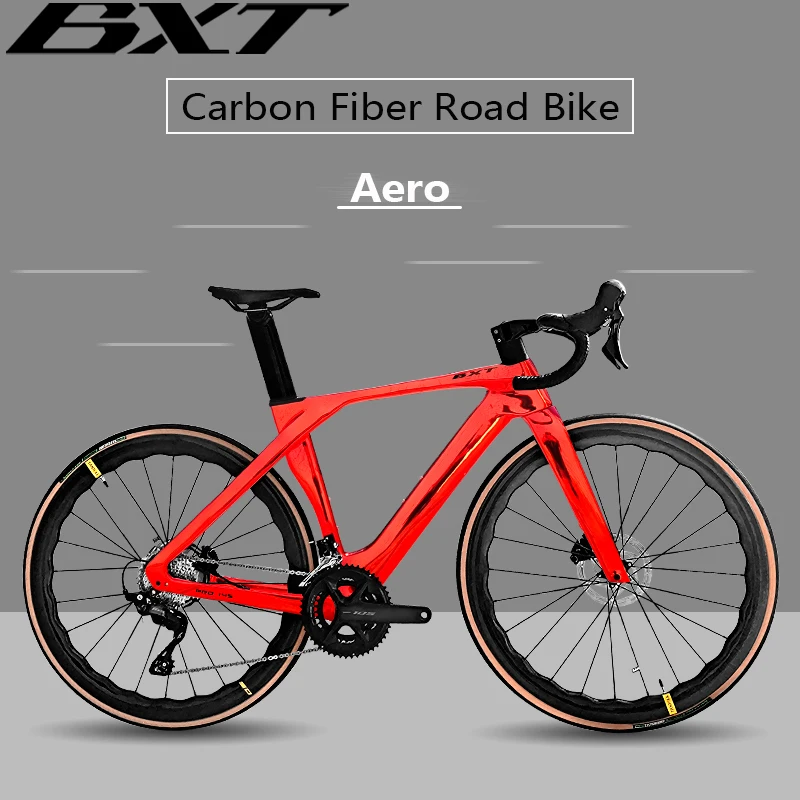 BXT 24 Speed carbon Disc Brake road Bicycle 700C carbon wheelset road Racing bike with shimano 105 R7120 Road bike Upgrade Di2