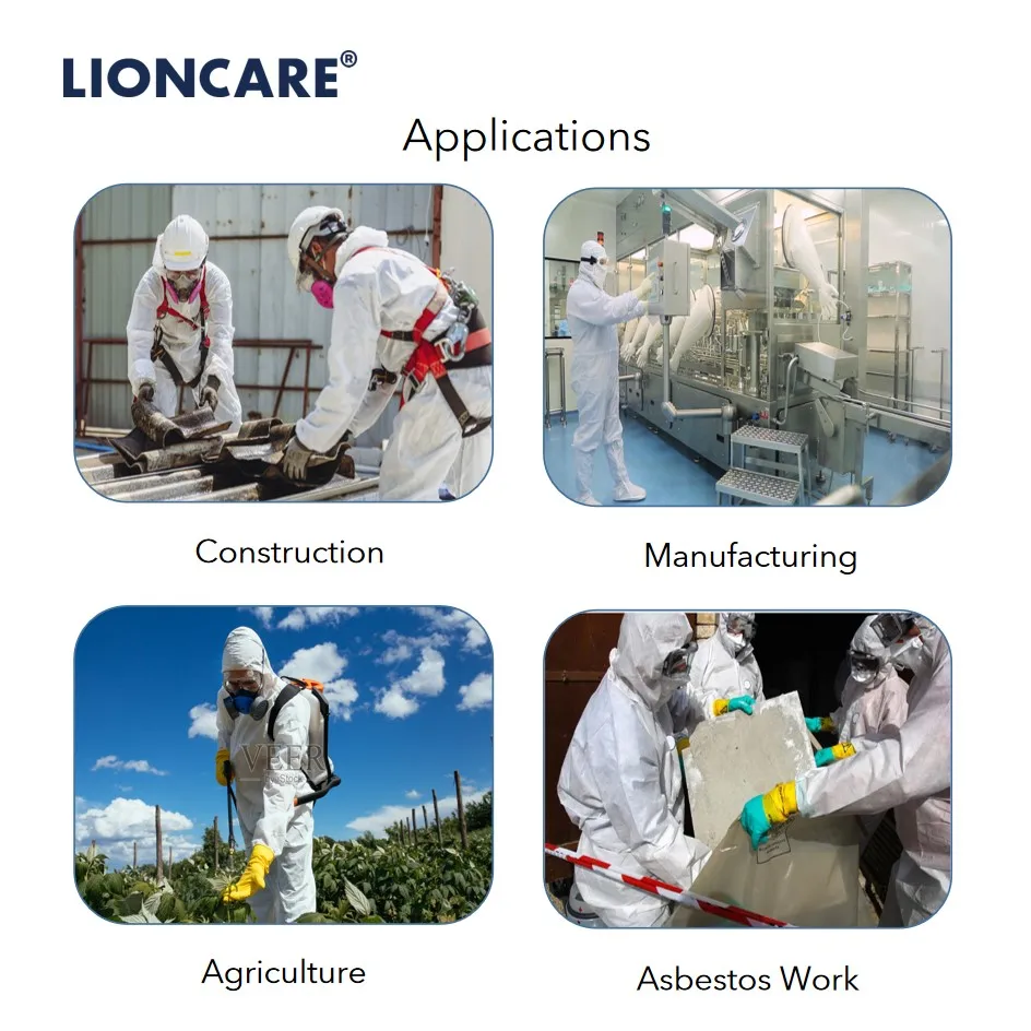 SMS Disposable Hazmat Suit Heavy Chemical Spray Safety Coverall Type 5/6 PPE Disposable Protective Coverall