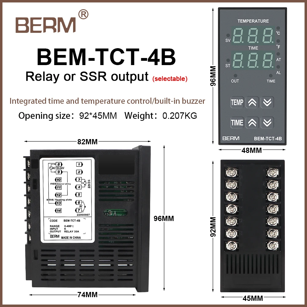 Temperature and time integrated controller digital display temperature control instrument Thermostat temperature controller