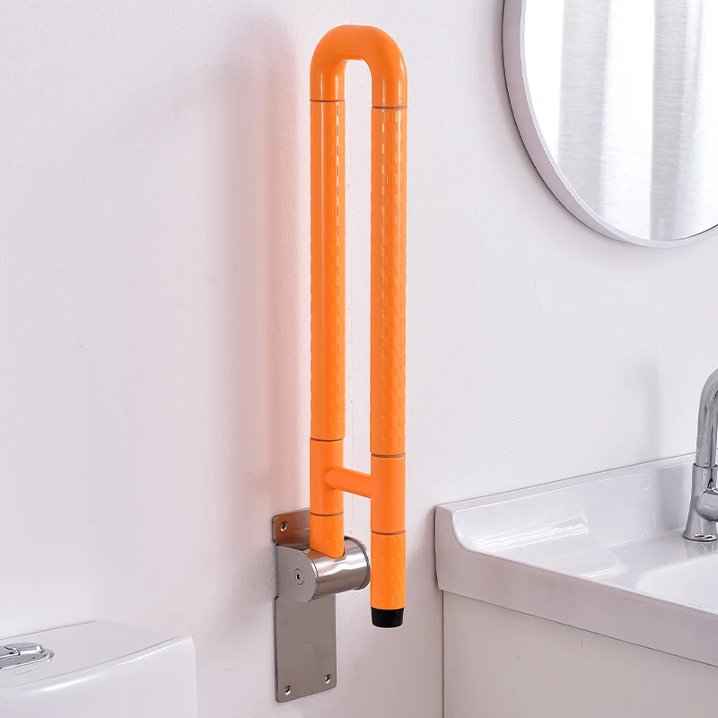 Elderly Disabled Safety ABS Grab Bars Toilet Safety Frame Rail Stainless Steel Folding Grab Bar