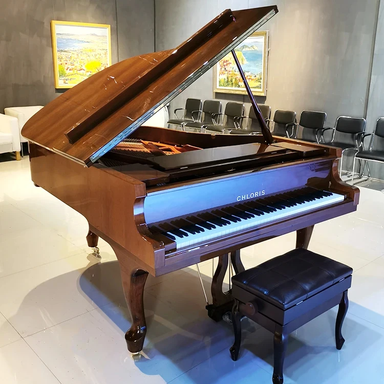 Акустическое пианино HG-186 коричневый польский Рояль с кудрявыми ножками