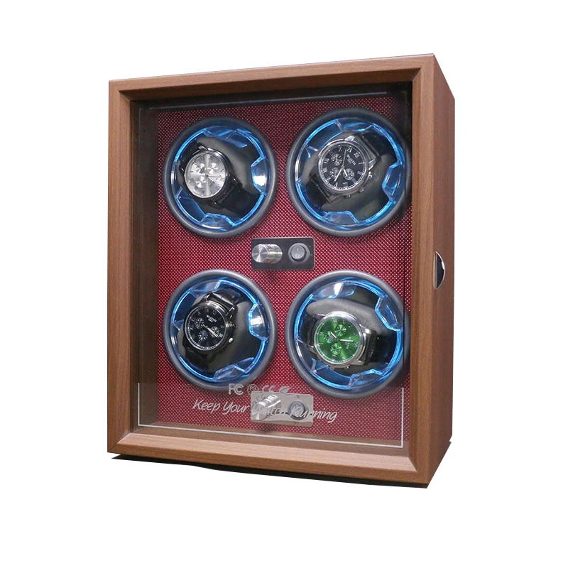 Новое поступление, коробка для часов с автоматическим мотором из орехового дерева с мягкими подушечками, футляр для хранения окон
