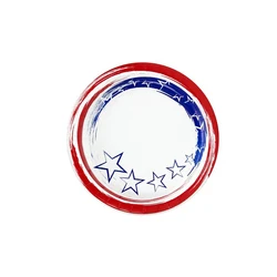 American Day with Printed Colored Design Vintage Restaurant Party Paper Plate