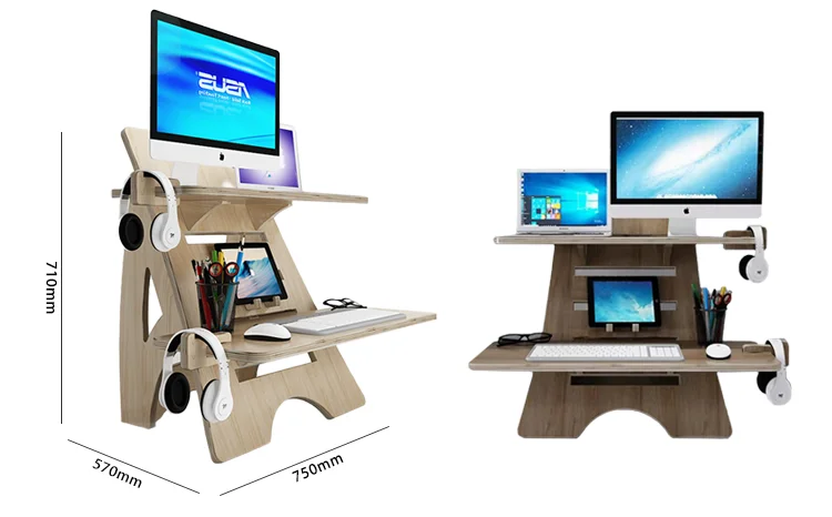 Professional Customized DIY Small Sit Stand Folding Writing Desk Computer Table