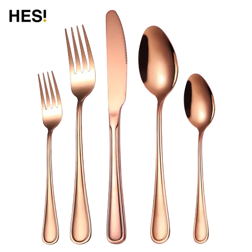 Western steak knife fork spoon gold 304 stainless steel cutlery set for wedding