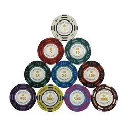 Dropshipping EPT Ceramic Texas Poker Chips Professional Casino European Poker Chips Set