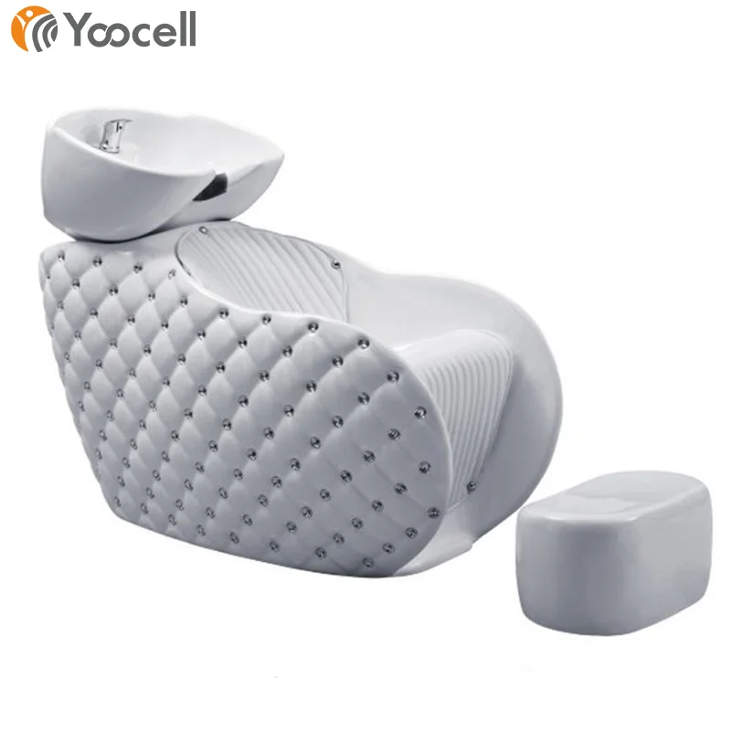 Pink salon shampoo chair salon furniture package styling hair backwash sink ceramic bowl chair