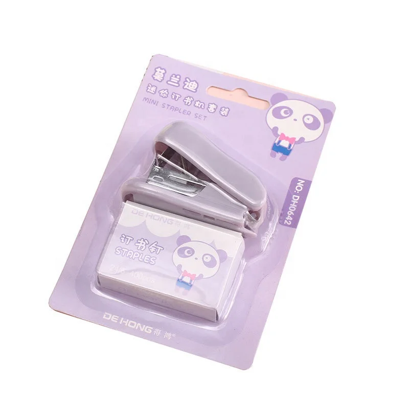 Morandi Mini Stapler Student Cute Small Stapler Office Supplies Handheld Stapler Set Sewing Machine