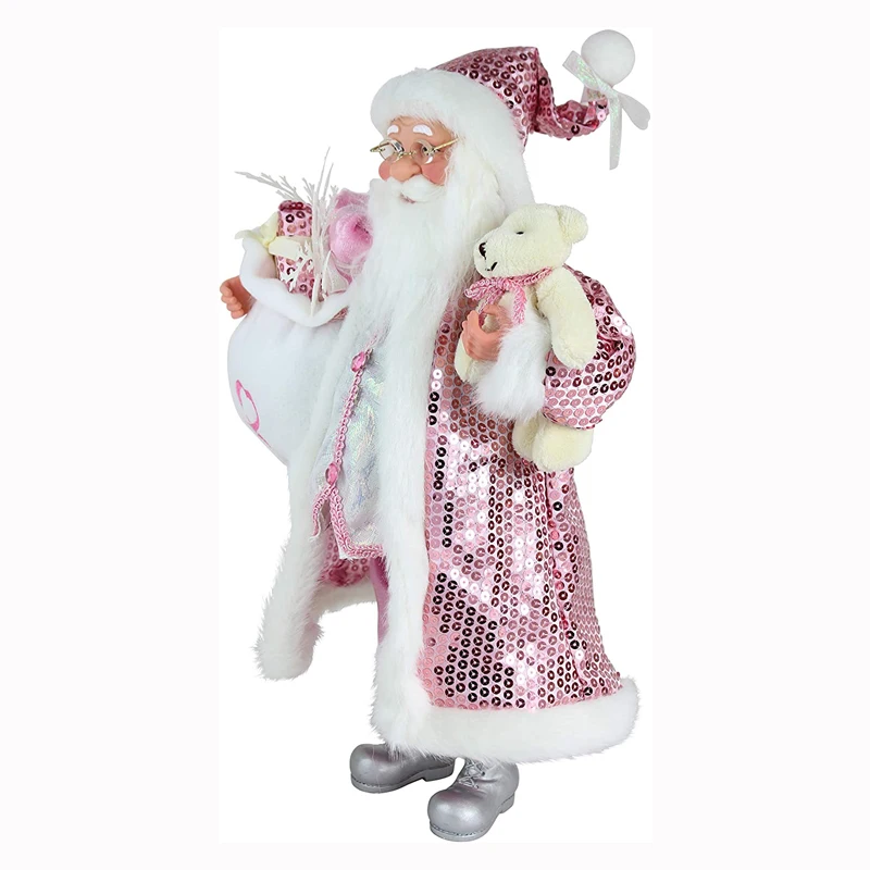 Custom Christmas Plush Decoration Figurine Ornament Santa Claus Xmas Tree Ornament Collection Party Supplies Holiday Dolls