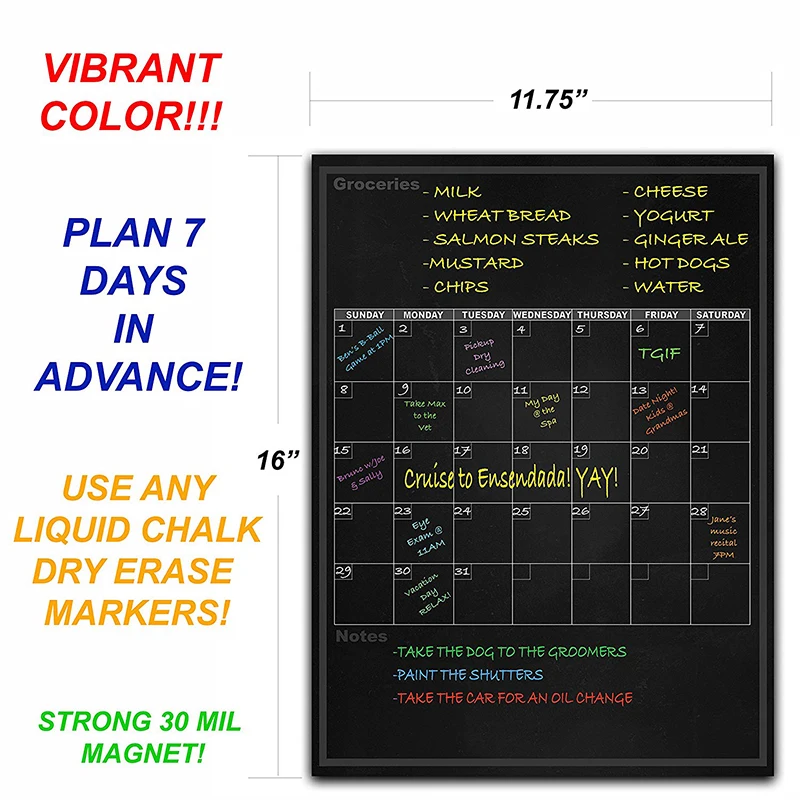 2023 Custom Magnetic Weekly Meal Planner Dry Erase Menu Magnetic Board Fridge Meal Planner