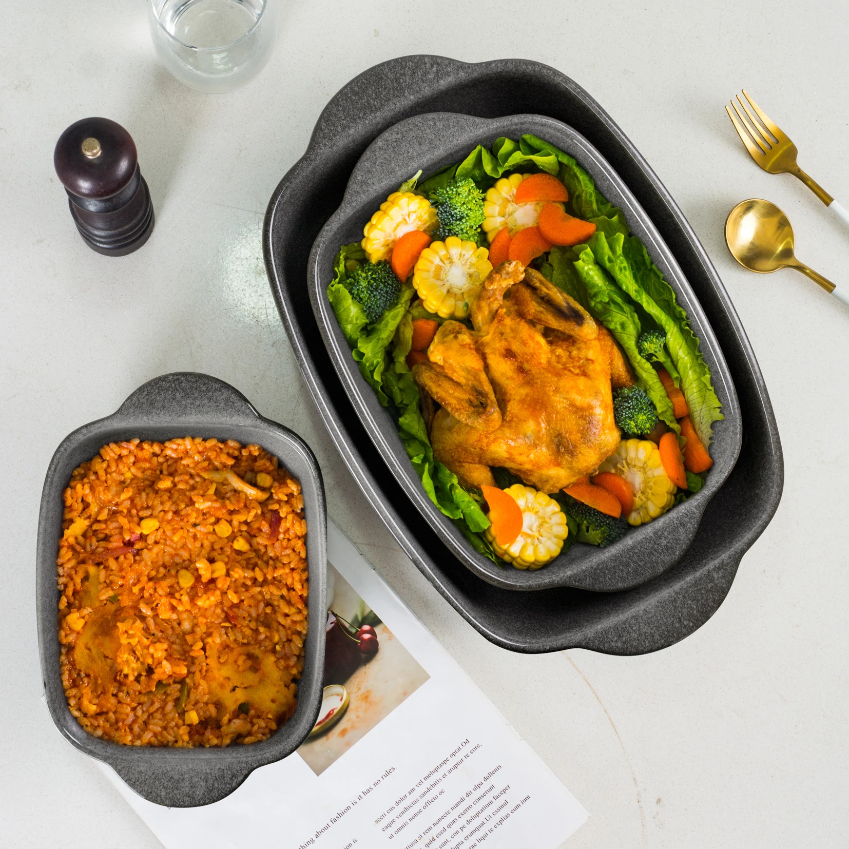 Non-stick Baking Pan For Oven Ceramic Baking Dish Pans With Handles Bake Dishes Sets