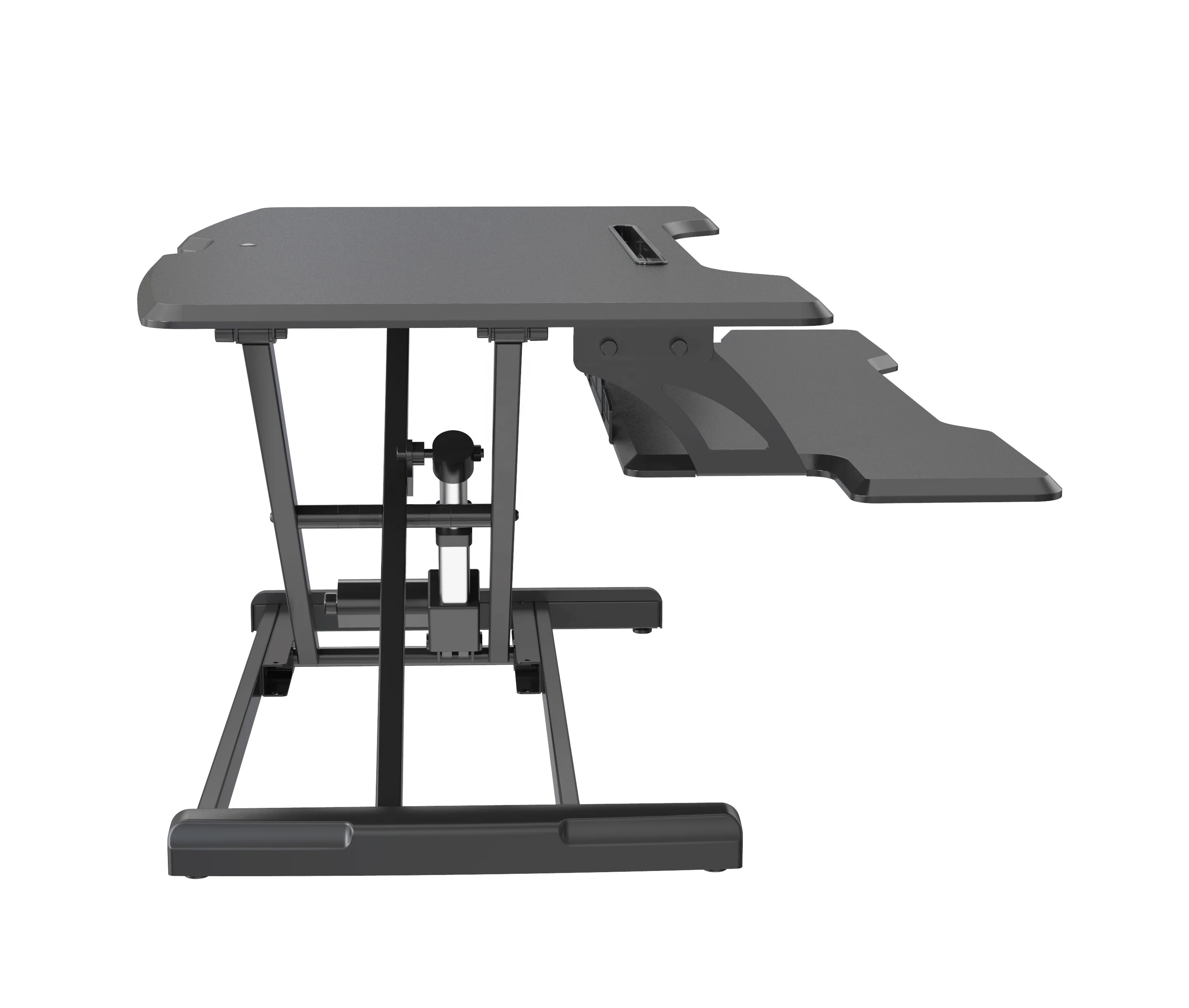 V-образные крепления эргономичный Настольный преобразователь sit to stand с лотком для клавиатуры и слотом хранения