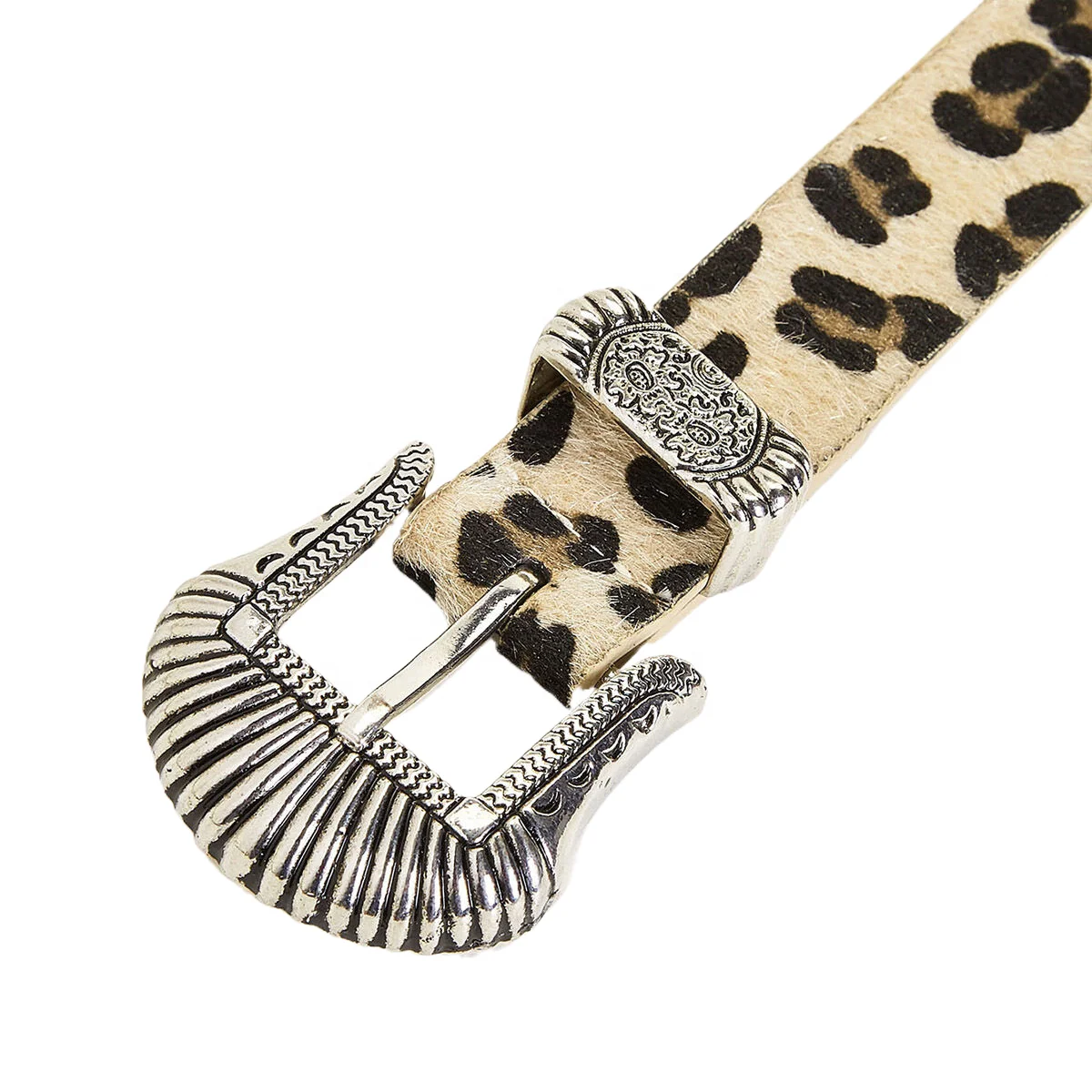belts leather pu western cow boy belts in faux fur with 3 set metal buckles casual jeans belts unisex