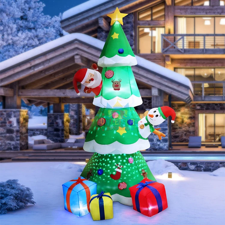 Large lighted outdoor blow up advertising holiday decor for yard 10ft inflatable christmas tree