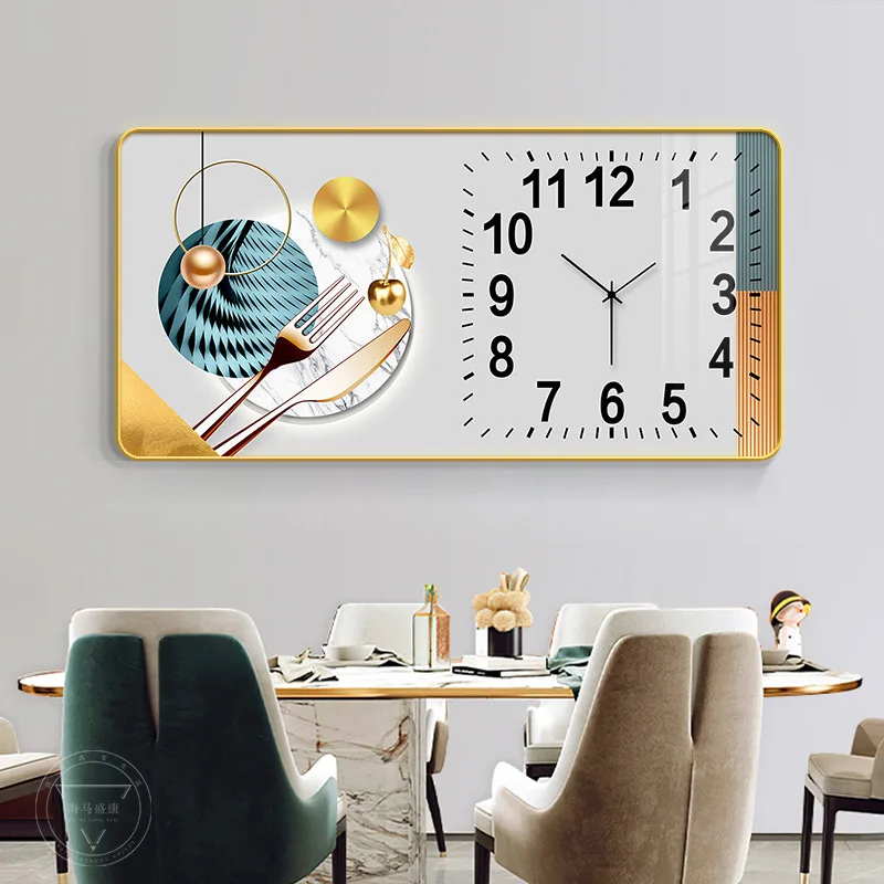 Luxury Home Animal Abstract Painting Wall Clock Of Crystal Porcelain Wall Art For Home Decor