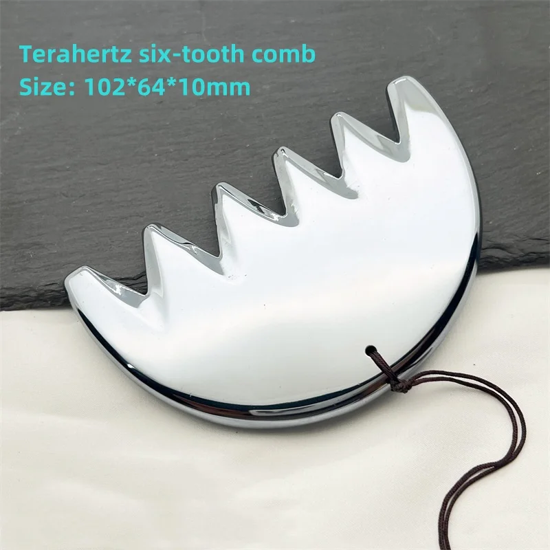 Natural Energy Stone Terahertz Massage Lightweight Portable Shaving V Face Beauty Grooming Six Teeth Scraping Scalp Comb