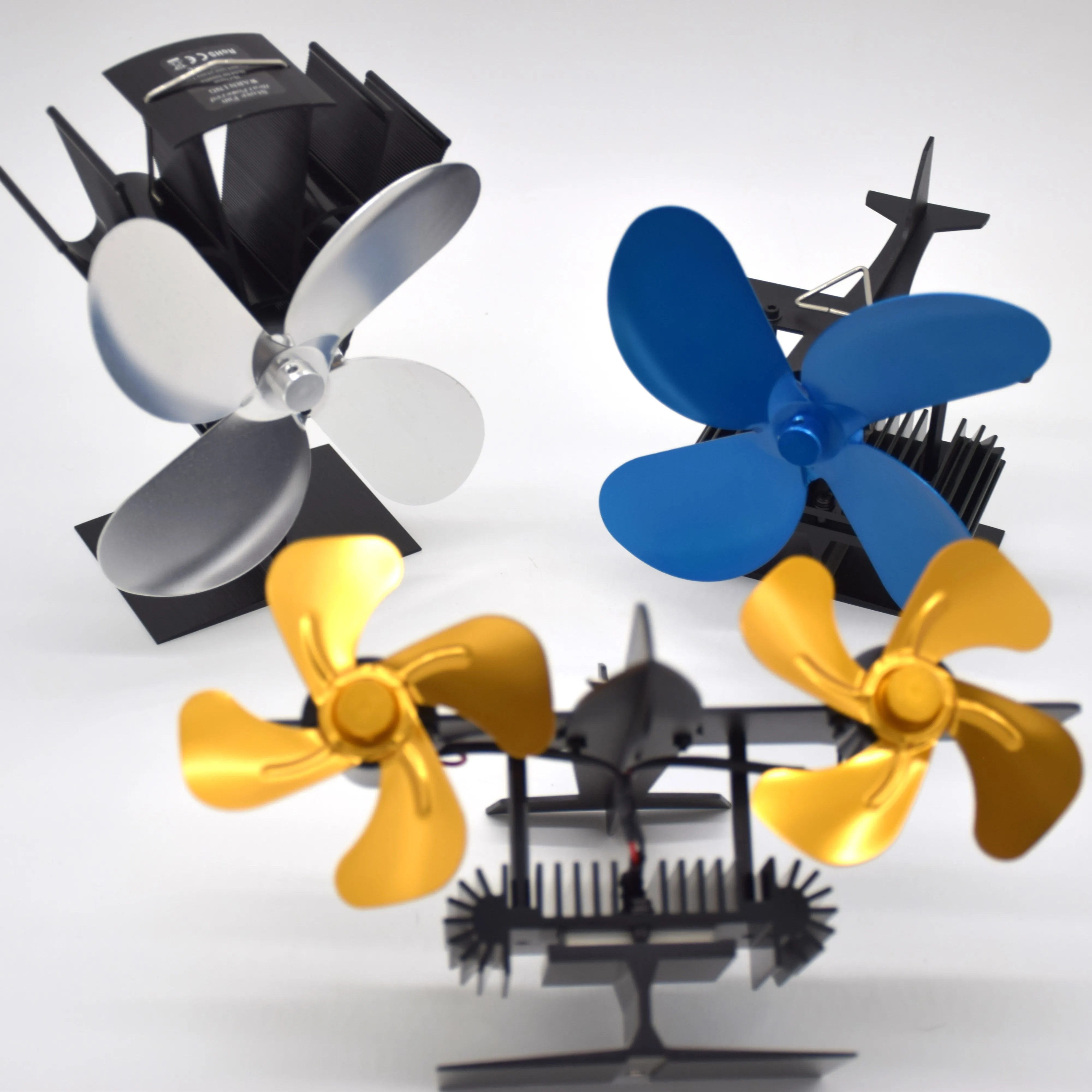 Factory Wholesale Eco Friendly Iron Ring Plum Blossom Shape Exhaust Fan For Pellet Stove And Fireplace Fans