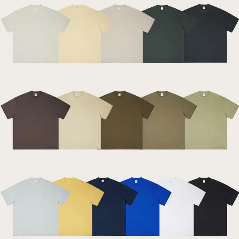 fashion luxury 300 gsm heavy oversized t shirt 100% cotton puff print t shirt Custom Embroidery Logo Drop Shoulder T Shirt