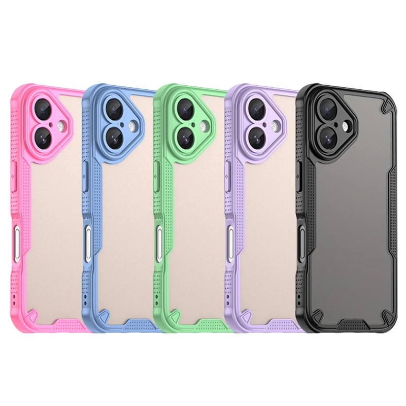 Antislip Rugged Shockproof Frosted PC Back Cover Phone Case for iPhone 16 Plus 15 14 13 12 Pro Custom Support