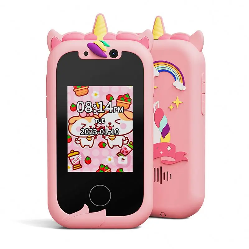 KP06 Unicorns Christmas Birthday Gifts Touchscreen Learning Toy Kids Smart Phone for Girls Toys 2-6 Years Old