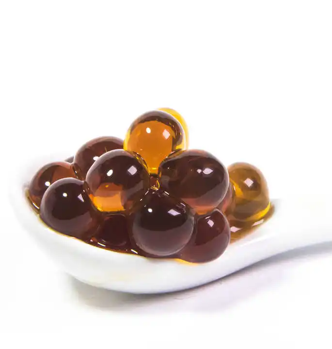 Frozen 55G Glass Jar Spherika Soy Sauce Pearls Well Known Umami Caviar Roes 50 % Purity Soy Sauce Pearls For Garnish