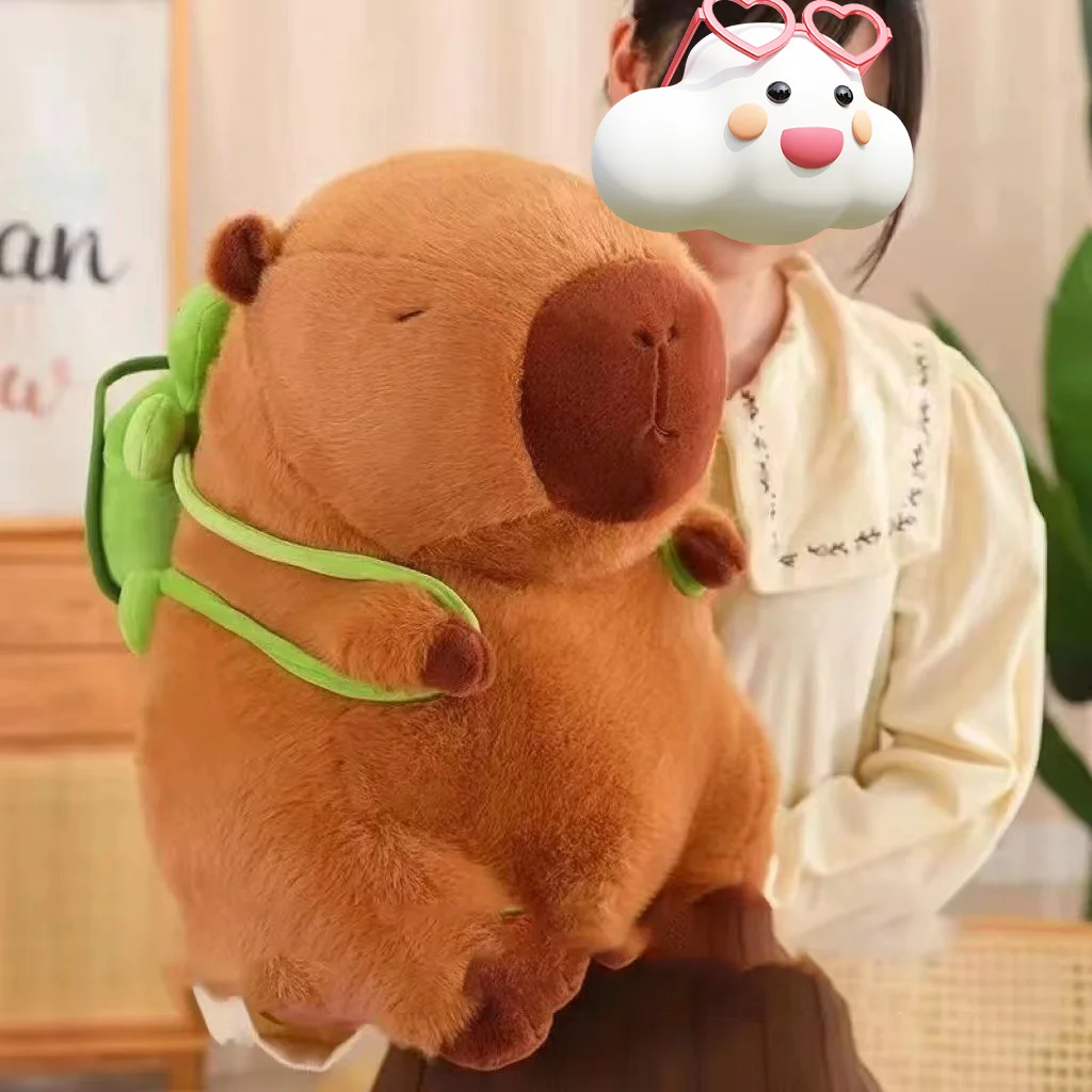 Capibara with Backpack Plush Toy King Hamster Guinea Pig Doll Girl Funny Birthday Stuffed Animals Gift Doll