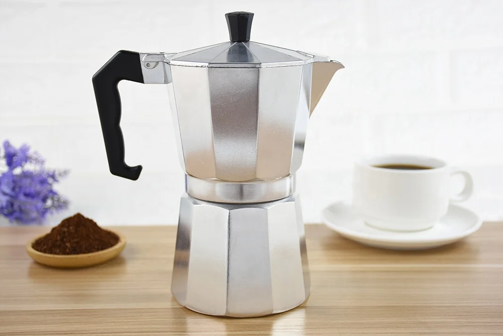 Classic Italian Style Mocha 1/3/6/9/12 Cups Polished Aluminum Stove-top Espresso Coffee Maker