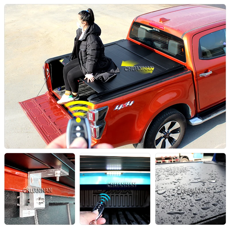 Pickup Hard Aluminum Roller Lid Cover Electric Retractable Tonneau Cover hilux for Toyota tundra Tacoma ford ranger wildtrak