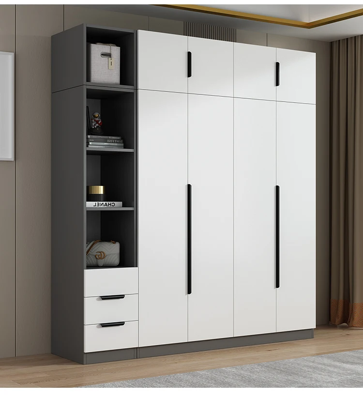 Singapore Furniture Overlay Closet Interior Sliding Door Glass Wardrobe Bedroom Design Fiber 3 Door Wardrobe With Mirror