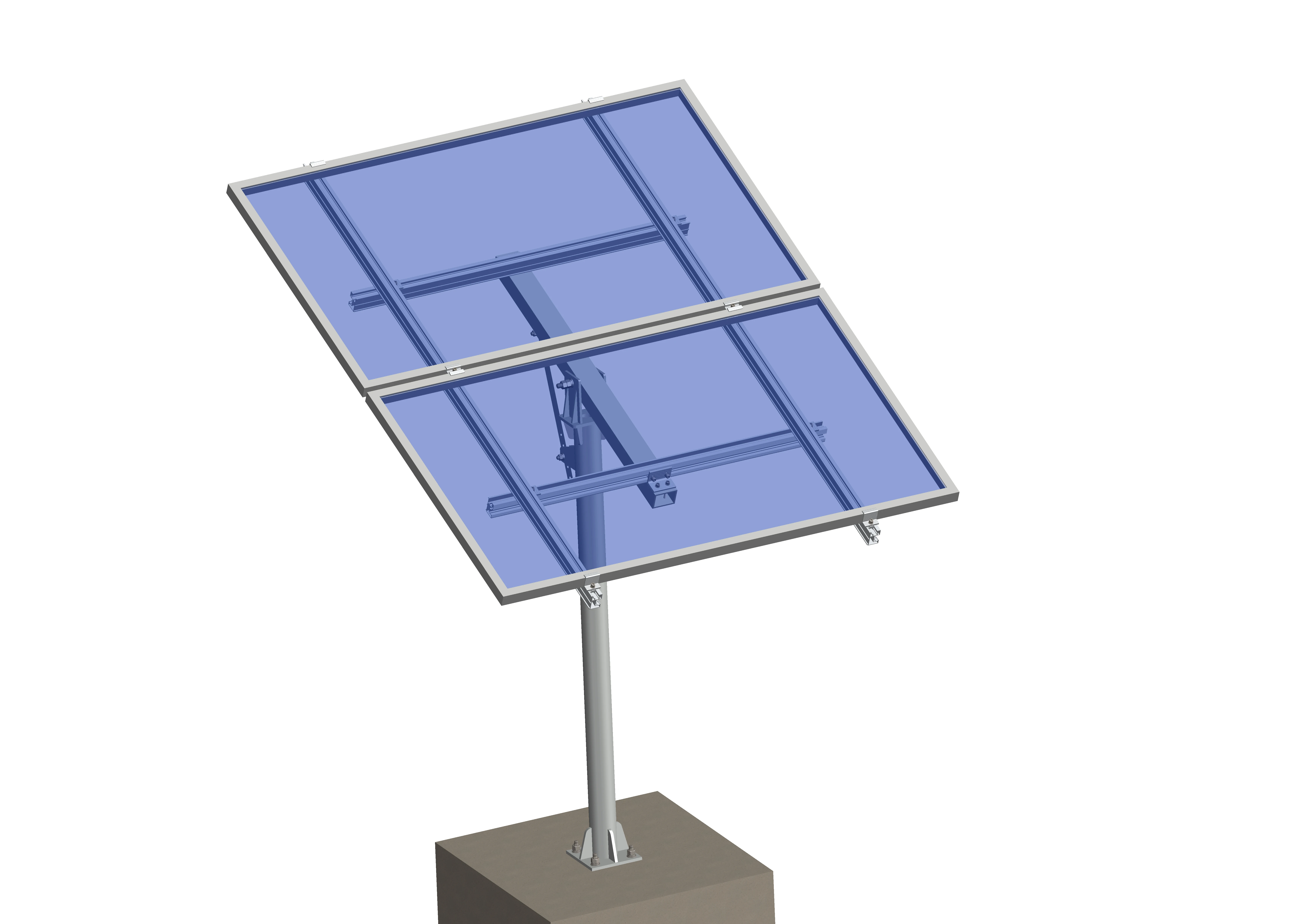 grid rack Ground pipe brackets mount structure solar panel mounting single pole plates galvanized mounting brackets