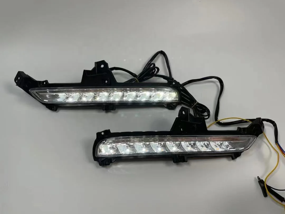 Daytime Running Lights yellow turn signal night blue Head Fog Lamp DRL led daytime running lights for KIA K2 2015 2016 LED