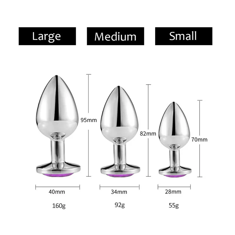 female Butt Plug Anal, Bead Anus Dilator Anal Toys Metal Anal Plug with Crystal Jewelry Smooth Touch Men Women/
