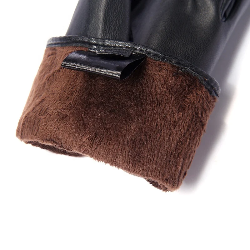 Теплые зимние женские велосипедные модные ветрозащитные зимние перчатки из искусственной кожи для сенсорных экранов