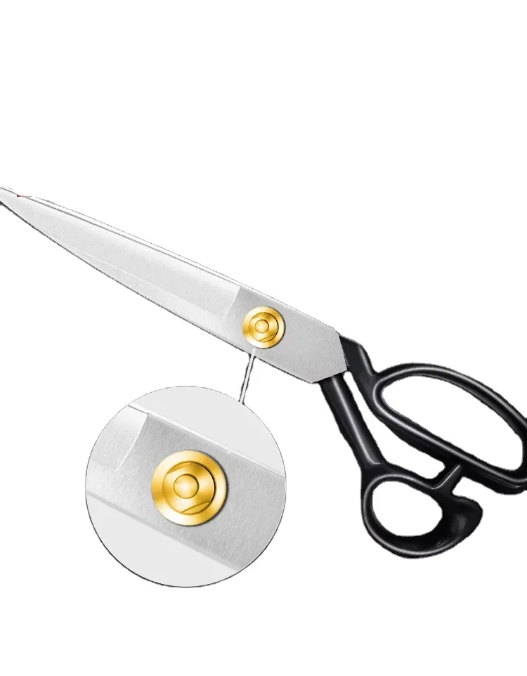 10 Inch Black Clothes Fabric Scissors Tailor Scissors  For Sewing
