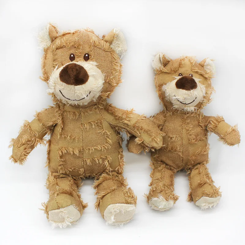 New Design Durable Squeaky Dog Toys for Heavy Chewers Unbreakable Stuffed Denim Dog Toys Puppy Squeaker Toys