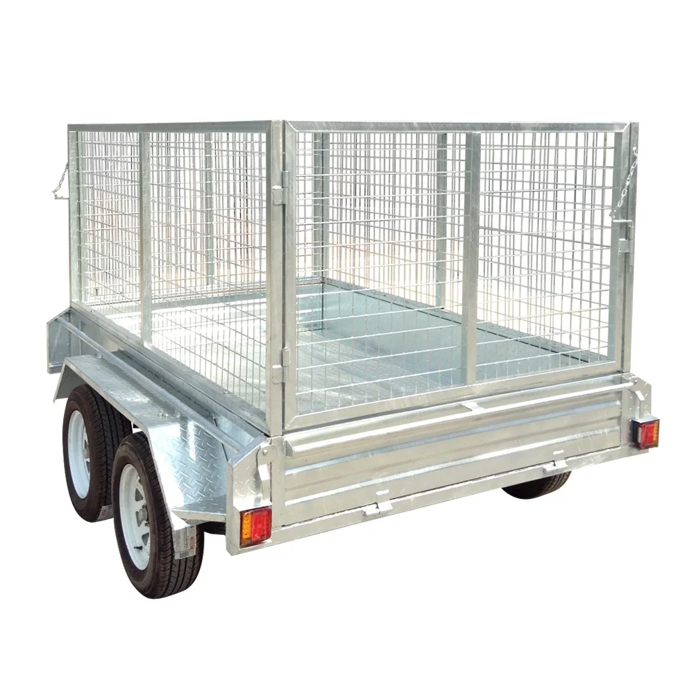 Galvanised 8x5 Car Tandem Box Trailer with Cage