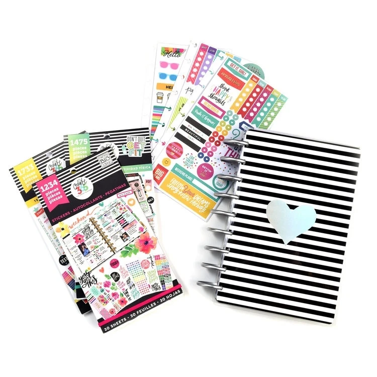 Custom Agenda Calendar Fitness Happy Customer Bullet Journal Book Monthly Planner Stickers Sheets Adhesive Sticker Paper Accept