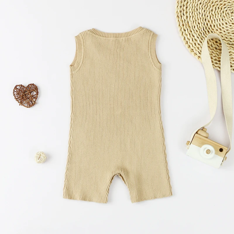 Cool new design natural cotton knit sleeveless romper sweaters for boys and girls