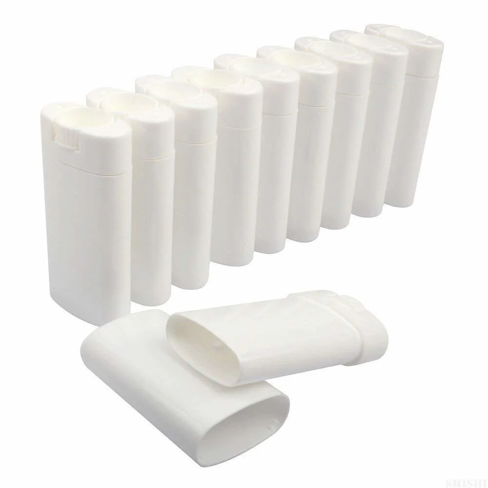 oval deodorant lip lipstick balm tubes containers plastic 15ml transparent (15ml, white) cosmetic tube make up containers